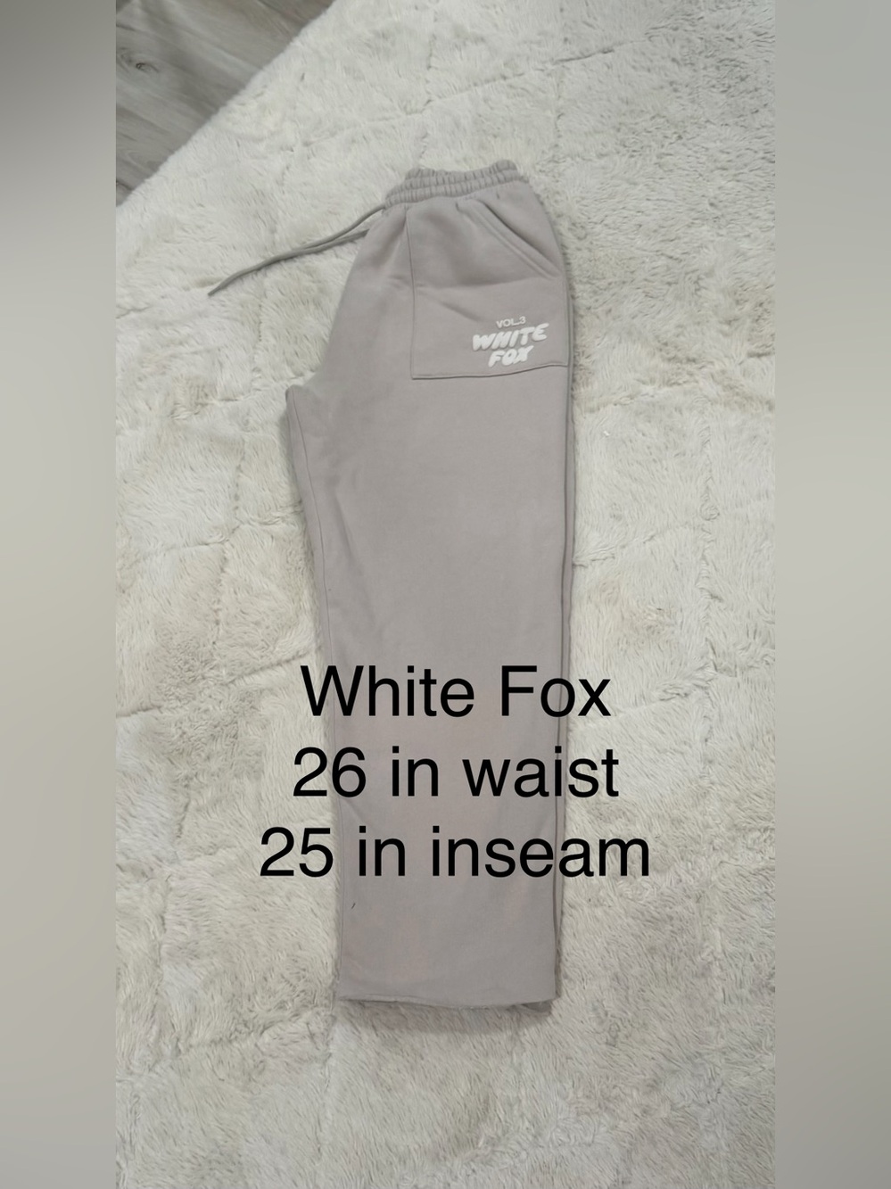 White Fox Light Gray Sweatpants